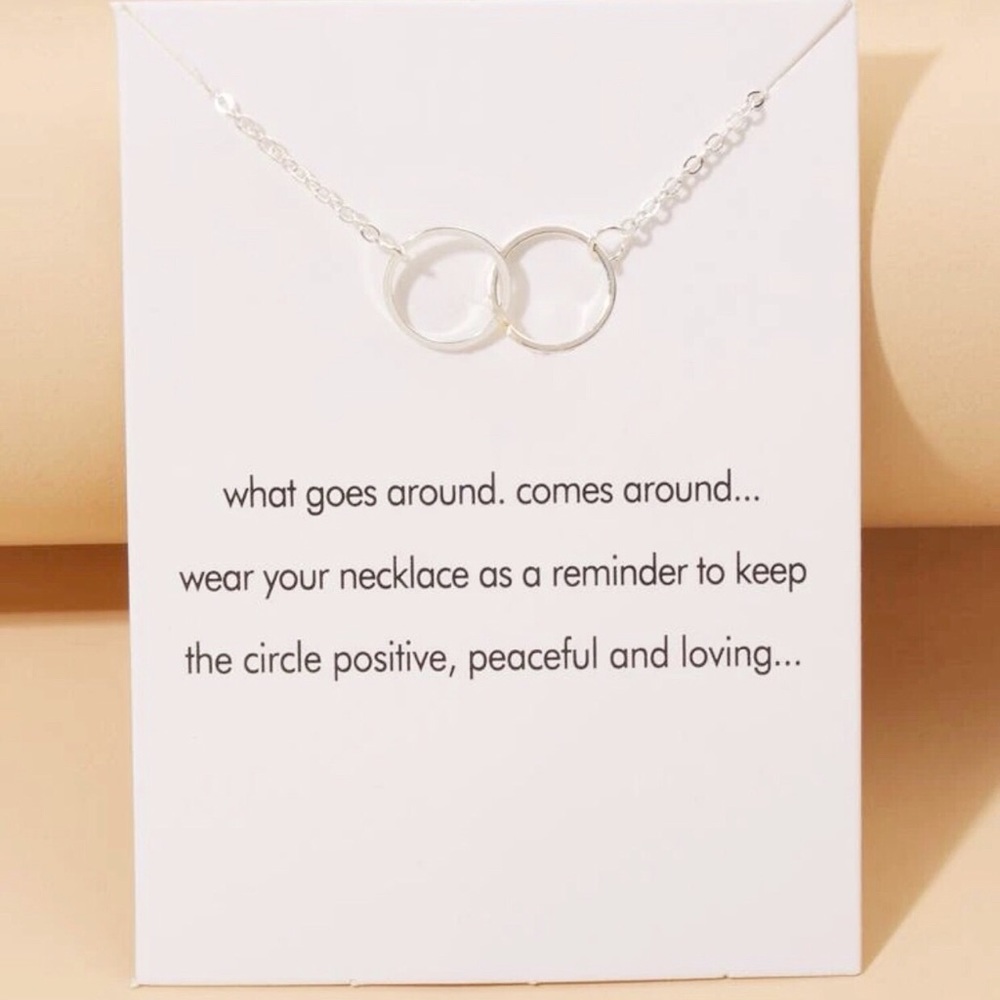 New Double Circle Pendant Choker Necklace